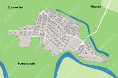 План поселка Сосновый бор (Николина Гора)